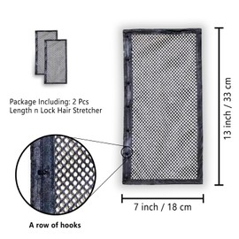 Length and Lock Hair Stretcher,2Pcs Length N Lock Hair Stretcher,Length N Lock Hair Stretcher Net, Length n Lock Hair Stretcher Mesh,Hair Stretcher Mesh Curly Hair Net,Long Hair Stretching Mesh,13inch