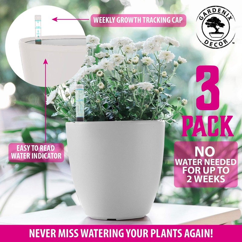 7'' Self Watering planters for Indoor Plants - Flower Pot