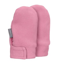 Sterntaler 4301400 Baby Girls' Fleece Mittens with Velcro Fastening without Fingers Pearl Pink - 0