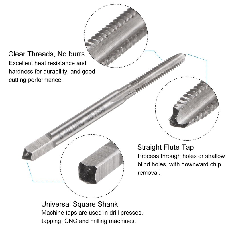sourcing map Tap and Drill Bit Set, 5-40 UNC Thread