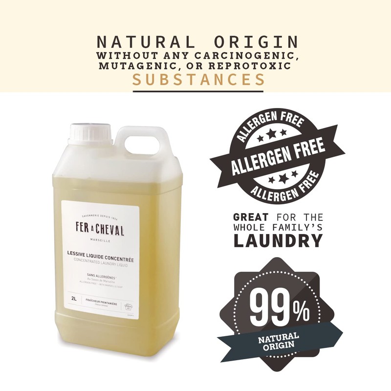 Fer à Cheval Concentrated Laundry Liquid, Allergen Free with Marseille