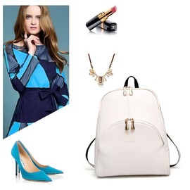 DEERWORD Women's Backpack Bags Women Elegant Bag City Backpack Handbag Vintage PU Leather 3020 1-Piece Set, beige, Adjustable strap