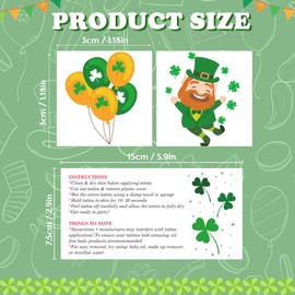 MDDRUIQI 150 Pack St Patricks Day Tattoos - St Patricks Day Accessories - St. Patricks Day Shamrock Decorations Gifts for Kids Stickers Games Toys Crafts Party Favors | St Patricks Day Shirt Women