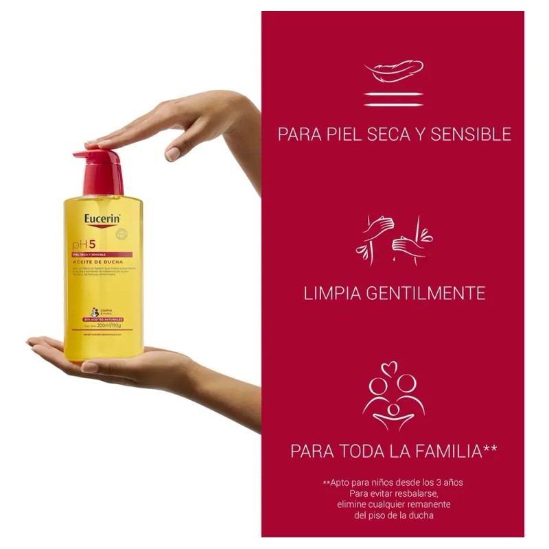 Aceite De Ducha Eucerin Ph5 Piel Seca Y Sensible 200ml