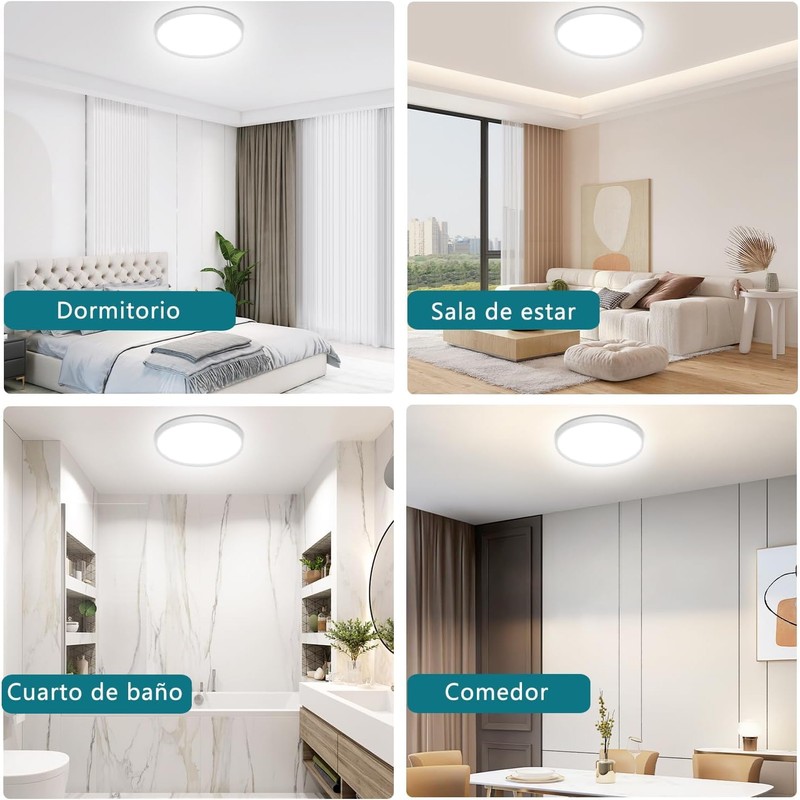 Ouyulong LED Ceiling Light Bathroom Ceiling Light 18W 1620LM 6500K