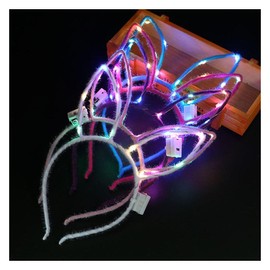 OIIZREO Set of 10 Glowing Headband, Glowing Rabbit Ears, LED Cosplay, Accessories, Glowing Headband, Cute, Glowing Toy, Cosplay, Costume, Cosplay Accessories, Party Supplies, Bangs, Painless, Costume,