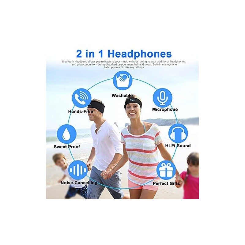 LOLO Audífonos Bluetooth para Dormir Audífonos Inalámbricos Diadema Deportivo Auriculares