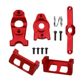 RCarmumb RC Upgrades Part for 1/16 E-Revo/Mini Slash/Mini Summit,Alloy Servo Saver Steering Bellcrank & Servo Guards Protector,RC Guards Steering Servo Cover Plate,Red