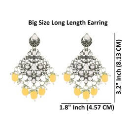 Efulgenz Indian Oxidized Jewelry Boho Vintage Tribal Beaded Charms Crystal Chandelier Dangle Statement Earrings for Women