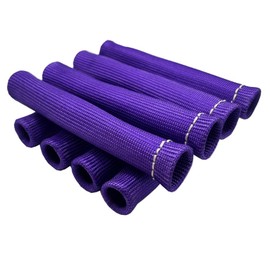 Spark Plug Wire Boots Protection 8 PCS Spark Plug Wire Heat Shield 6 Inches 2500° Heat Sleeve Cover Wrap for LS1 / LS2 Sbc BBC 350 454 (Purple)