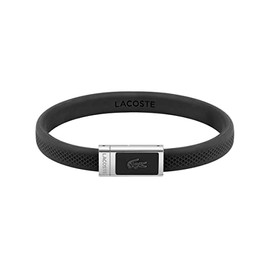 Lacoste 2040114 Jewelry L.12.12 Men's Stainless Steel and Black Silicone Bracelet Color: Black