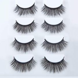 Magnetic Eyelashes, False Eyelashes Magnetic Eyelashes with Eyeliner Natural Look with Eyeliner（4pairs）