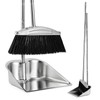 VOOWO Broom with Dustpan Combo Set, 46" Stainless Steel Broom
