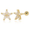 Meissa Handmade Flower Screw Back Earrings Gold Ball Back Earrings