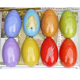 jojofuny 8pcs European Style Hollow Easter Egg Tin Candy Box Decorative Easter Eggs for Basket Fillers, Easter Decoration