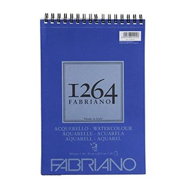 KUSAKABE Fabriano Sketchbook, F-1264, Water Color, A4, Top Bound, 30-Sheet Bound, F1264-WTA4, A4, Soft White