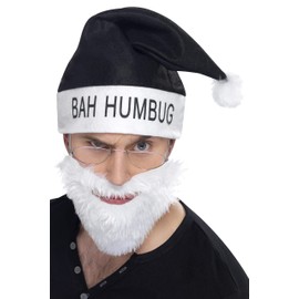 Smiffys Bah Humbug Kit, Black, with Hat, Beard & Glasses