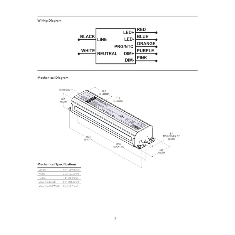 eldoLED | *275TK8 Oti180W/UNV/800C/2DIM/P6/G2 | LED Driver | Replacement for