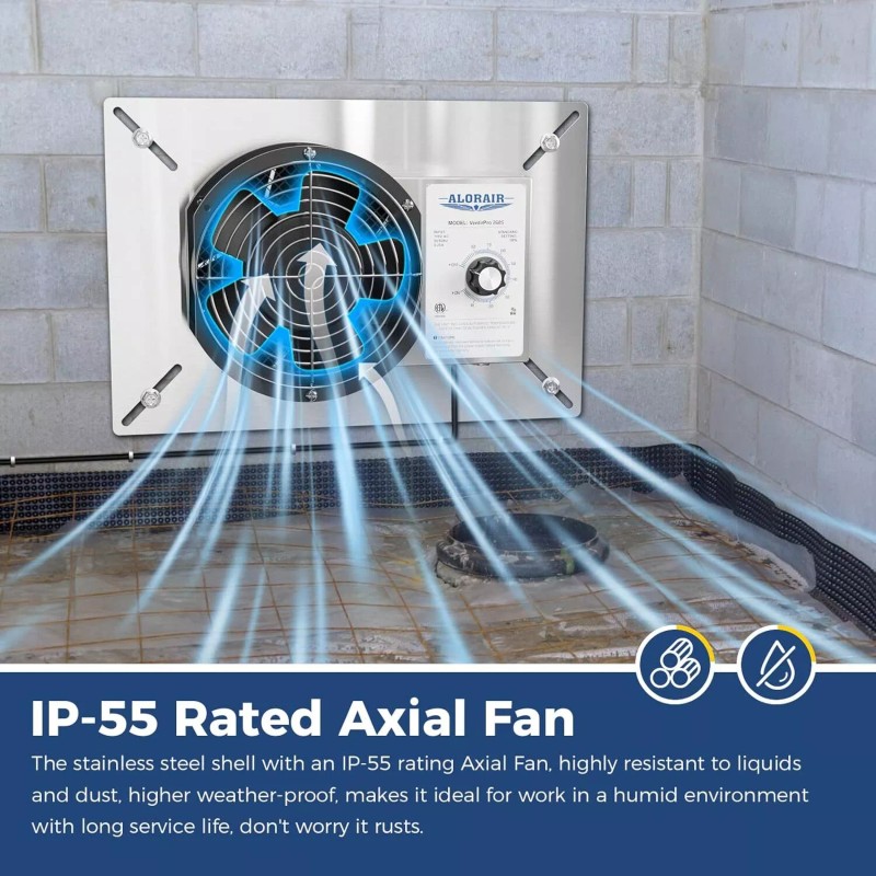 ALORAIR Ventilation Fan 260 CFM for Crawl Space, Basement, Garage,
