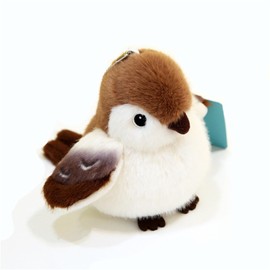 Sparrow Plush Toy, Furry Bird Plush Doll, Realistic 12 cm Bird Stuffed Toy, Cute Small Bird Keyring Plush as a Gift for Your Friends (A)
