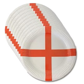 Lizzy 10Pcs England Paper Plates | St George Party Supplies for England Sporting Events Pub BBQ Theme Table Decorations and Celebrations Party