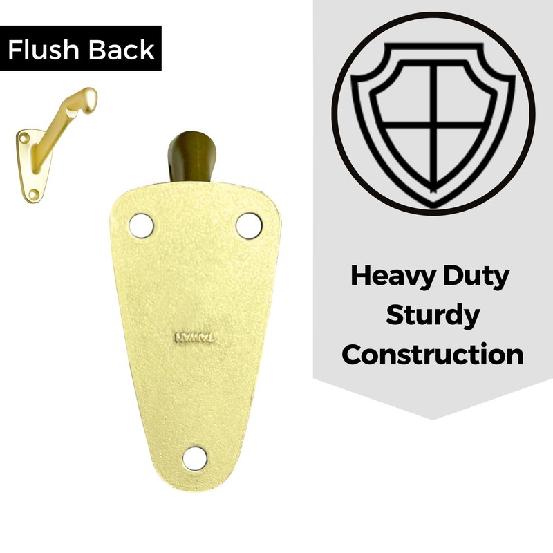 Handrail Bracket Heavy Duty Champagne Brass V Style, 3 Pack