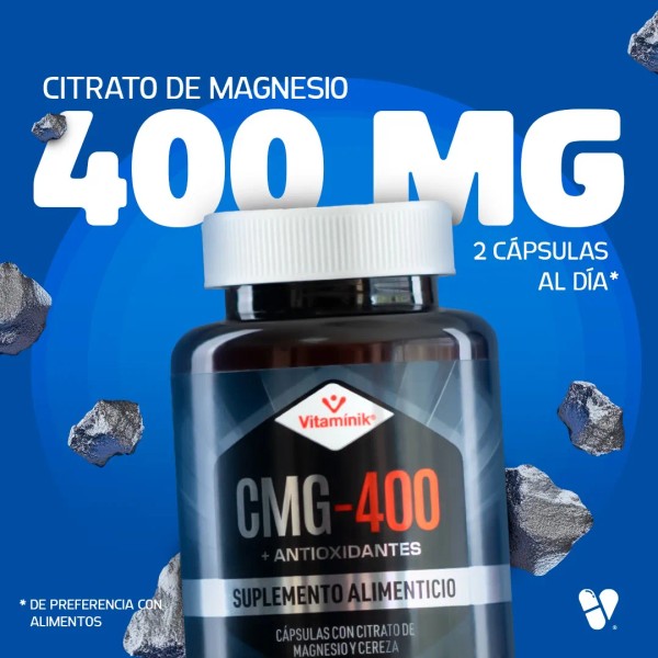 Citrato De Magnesio Vitamínik Cmg-400 60 Cápsulas