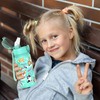 GOPPUS 420ml/14oz Kids Insulated Water Bottle with Straw Cute Double
