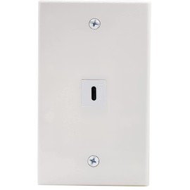 Halokny 1 Port USB-C Wall Outlet, USB Type C Keystone Jack Wall Plate, White, 2.76" x 4.53"