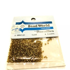 Bead World Rocailles Seed Beads Gold 380201 8 Grams Jewelry Making Craft Art NEW