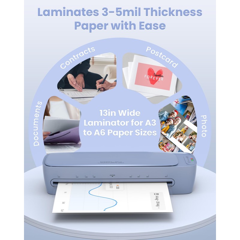 13 Inch Laminator Machine 11x17 with Laminating Sheets Personal Laminator