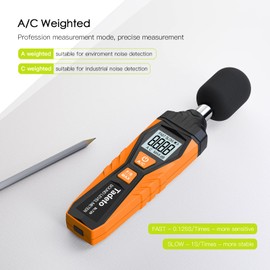 Sound Level Meter, Tadeto Digital Portable Sound Level Meter 30 dB to 130 dB with LCD Display A/C Weighted for DIY Shops