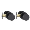 goldenwarm 2 Pack Black Interior Door Knobs, Heavy Duty Matte
