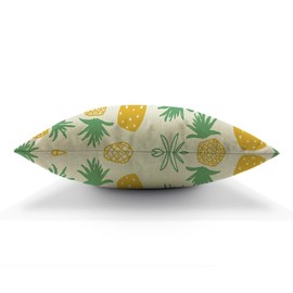 HGOD DESIGNS Pineapple Pillow Case,Cute Pineaaple Pattern Art Design Cotton Linen Cushion Cover Square Standard Home Decorative for Men/Women/Kids 18x18 inch Yellow Green
