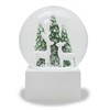 Christmas Snow Globe, 2 White Deer in Front of Christmas