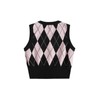 SweatyRocks Women's Geometric Pattern Sweater Vest V Neck Sleeveless Preppy