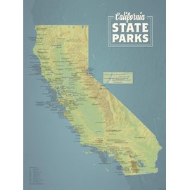 California State Parks Map 18x24 Poster (Natural Earth)