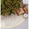 SARO LIFESTYLE Printed Snowflake and Ribbon Tree Skirt