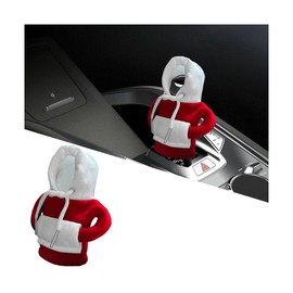 BESULEN Car Gear Shift Hoodie, Funny Vehicle Gearshift Knob Protection Cover, Automotive Interior Shifter Stick Protector Decoration Accessories, Universal for SUV, Sedan, Truck (Red/White)