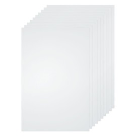 HARFINGTON 10pcs Clear Plastic Sheets 12" x 8" x 0.01" Transparent Flexible PVC Sheet Panels with Protective Paper for Signs DIY Display Projects Craft Picture Frames Painting