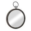 Stonebriar Round Rustic Bronze Metal Mirror with Rivet Detail &