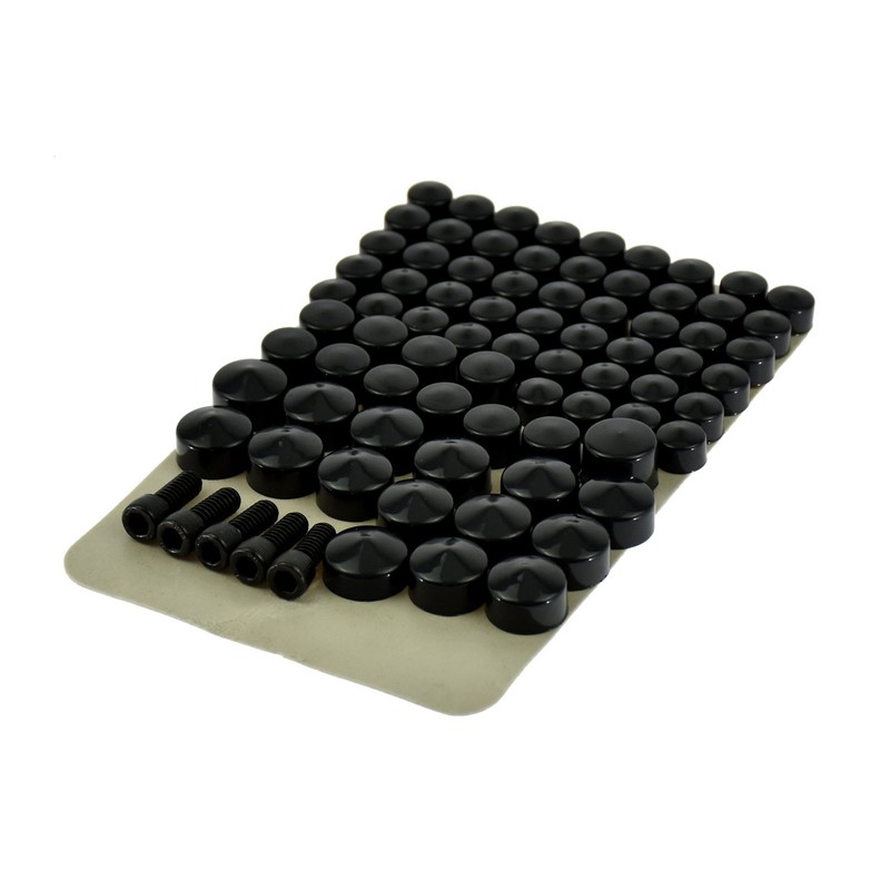 HDBUBALUS Motorcycle Black 75pcs Bolts Toppers Caps Cover Fit for