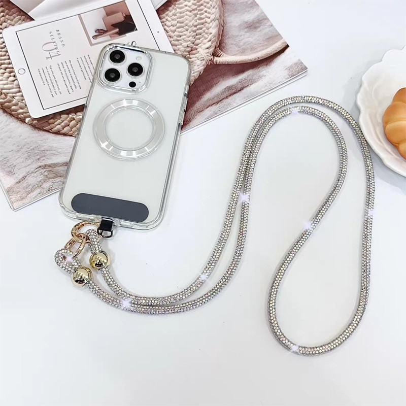 Miewenmogu Crystal Phone Lanyard for Women Sparkling Crossbody Phone Strap