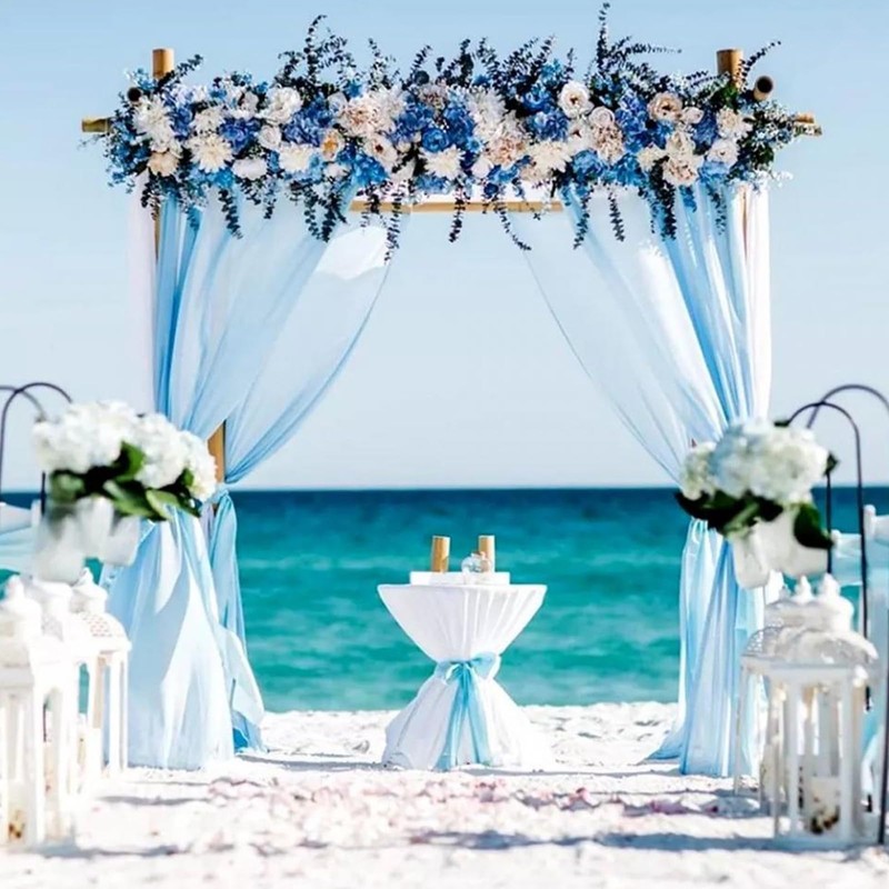 YALLOVE Wedding Arch Draping Fabric, 2 Panel 30" x 236"