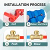 5-Pack Niikappu Pushfit Tee, 1/2"x1/2"x1/2" PEX Brass Push-fit Tee, Push