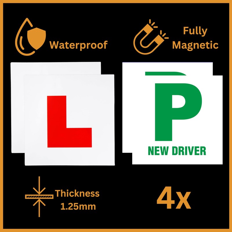 Tek Automotive Magnetic L and P Plates - 4 Pack
