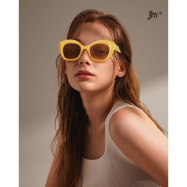 JM Fully Magnified Reading Sunglasses Women with Spring Hinge, Fashion Cat Eye Sun Readers with UV Protection 3 Pack +3.5