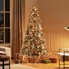 Yaheetech 6ft Pre-lit Frosted Artificial Hinged Christmas Tree with 818