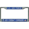 U.S Air Force Air Combat Command Chrome License Plate Frame