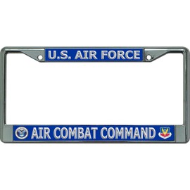 U.S Air Force Air Combat Command Chrome License Plate Frame